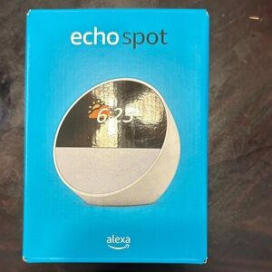 Amazon Echo Spot Smart Clock Speaker - White and Black